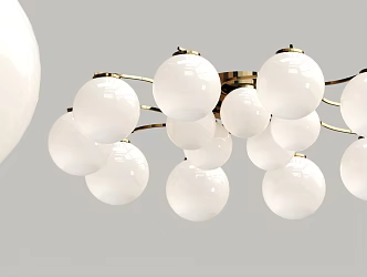 Modern chandelier frosted glass multi-head chandelier 3d model