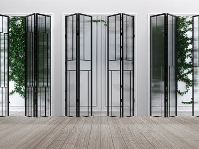 Modern folding door aluminum alloy glass door aluminum alloy folding door glass folding door Changhong glass Changhong folding door wire glass door model