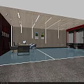 Modern Bank Interior Design Featuring Reception Area Office Desk And Wall Paintings