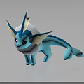 Blue Aquatic Creature Character With Finned Ears And Fish Like Tail