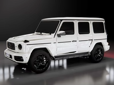 White SUV Car Exterior Design With Black Alloy Wheels And Sleek Body Styling 3d model