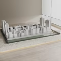 Modern Commercial Architectural Model Display Equipment With Glass Platform And Lighting