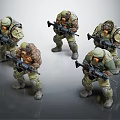 Modern game character bear 3d model