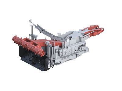 digging and anchoring integrated machine roadheader coal system industrial coal mine equipment 3d model