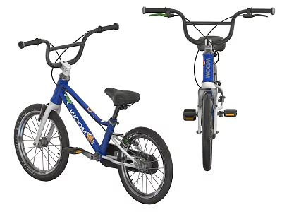 Blue Kids Bike With Small Wheels Comfortable Seat And Handlebars Design 3d model Blue Kids Bike With Small Wheels Comfortable Seat And Handlebars Design 3d model