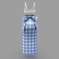 Stylish Blue And White Plaid Skirt With White Cami Top And Belt Detail