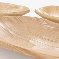 Wooden Tableware Set with Three Oval Plates and Natural Wood Grain Design