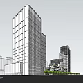 High-rise office enscape rendering 3d model