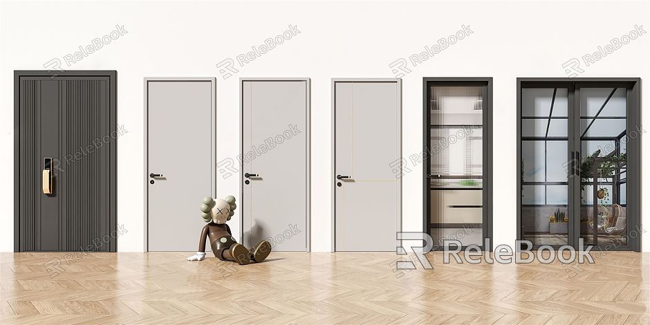 Modern swing door single door model