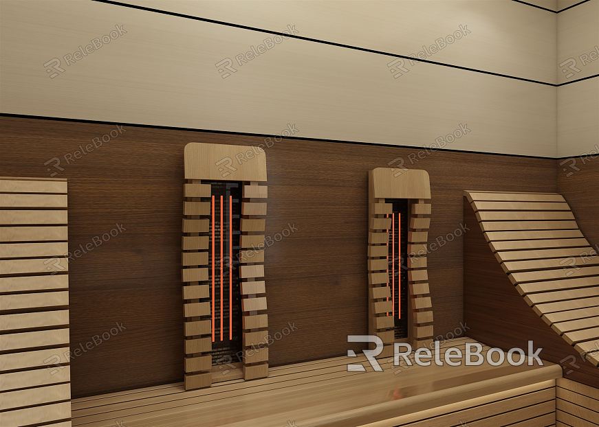 Modern sauna room steam room model