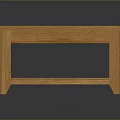 Natural Wooden Square Dining Table With Glass Top And Storage Shelf