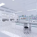 Modern laboratory through cabinet laboratory 3d model
