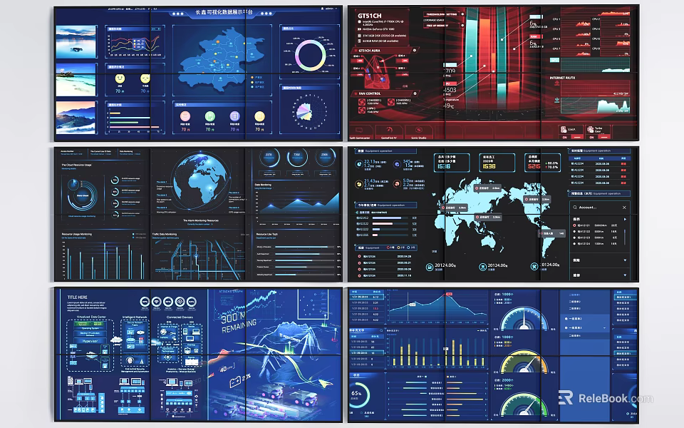 Advanced Data Dashboard Interface With Charts Maps And Visualization Tools 3d model 