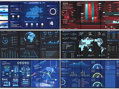 Advanced Data Dashboard Interface With Charts Maps And Visualization Tools 3d model