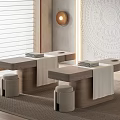 Modern Massage Bed With Wooden Frame Stools Towels And Decorative Wall In Bright Room