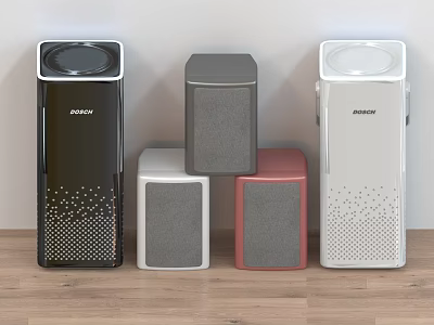 DOOROO Home Audio Speakers Featuring Various Colors And Sleek Perforated Designs 3d model