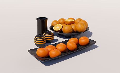 Modern fruit orange navel orange fruit furnishings 3d model