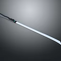 Long Blade Weapon With Black Handle And Silver Sharp Edge Design