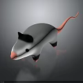 Cute Gray Opossum Toy With Black Ears Pink Nose And Pink Tail