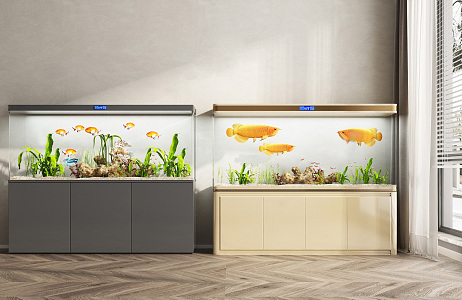 Modern fish tank 3d model