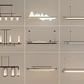 Elegant Modern Chandeliers With Various Designs Sleek Lines For Interior Lighting 3d model