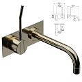 Modern Brushed Brass Kitchen Faucet With Installation Diagram And Dimensions Design