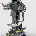 Lego toy blocks fighter sci-fighter maintenance platform 3d model