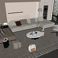 Modern Sofa and Coffee Table Set With Plush Pillows Textured Rug and Accent Chair