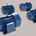 Blue Industrial Electric Motors With Sturdy Housing And High Efficiency Performance