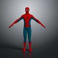 3D Rendering of Spider Man in Red and Blue Suit with Spider Logo