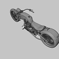 Camouflage Vintage Motorcycle With Classic Headlight Brown Seat Spoked Wheels And Chrome Exhaust Pipes