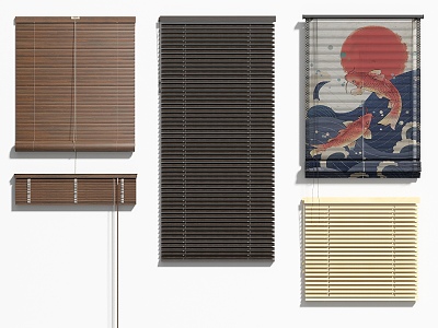 Blinds Curtain Rolling Blinds Roman Blinds 3d model