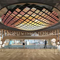 Book Art Themed Hall With Domed Ceiling And Bookshelves