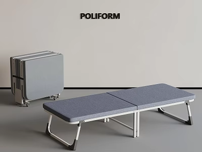 Poliform Foldable Grey Furniture Collection With Portable Storage Cabinet And Bench 3d model