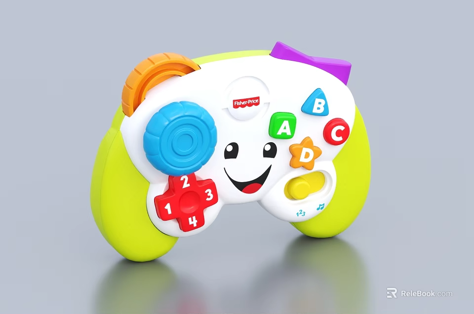 Fisher Price Kids Entertainment Toy Controller With Colorful Buttons Letters Numbers And Smiley Face 3d model 