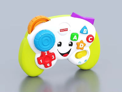 Fisher Price Kids Entertainment Toy Controller With Colorful Buttons Letters Numbers And Smiley Face 3d model