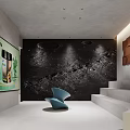 Modern Luxury Display Space With Colorful Items Display Cabinets White Counter Chairs And Plants