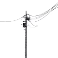 pole roof antenna receiver pole signal light transformer 3d model