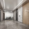 Modern elevator hall office building elevator hall elevator room 3d model