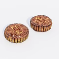 gourmet cake with bean paste filling 3d model