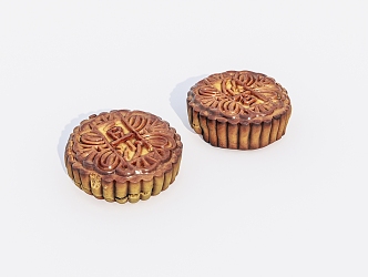 gourmet cake with bean paste filling 3d model