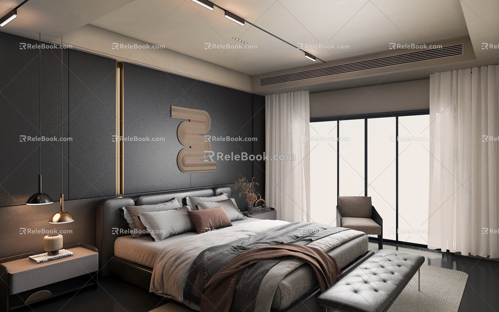 Modern Bedroom Home Decoration Tooling Hotel Gymnasium Fitness Management Lounge Master Bedroom Second Bedroom Negotiation Room Yoga Room Activity Room 3d model