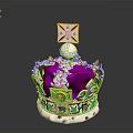 Ornate Purple Crown With Gold Decorations And Colorful Gems As Home Decor Item