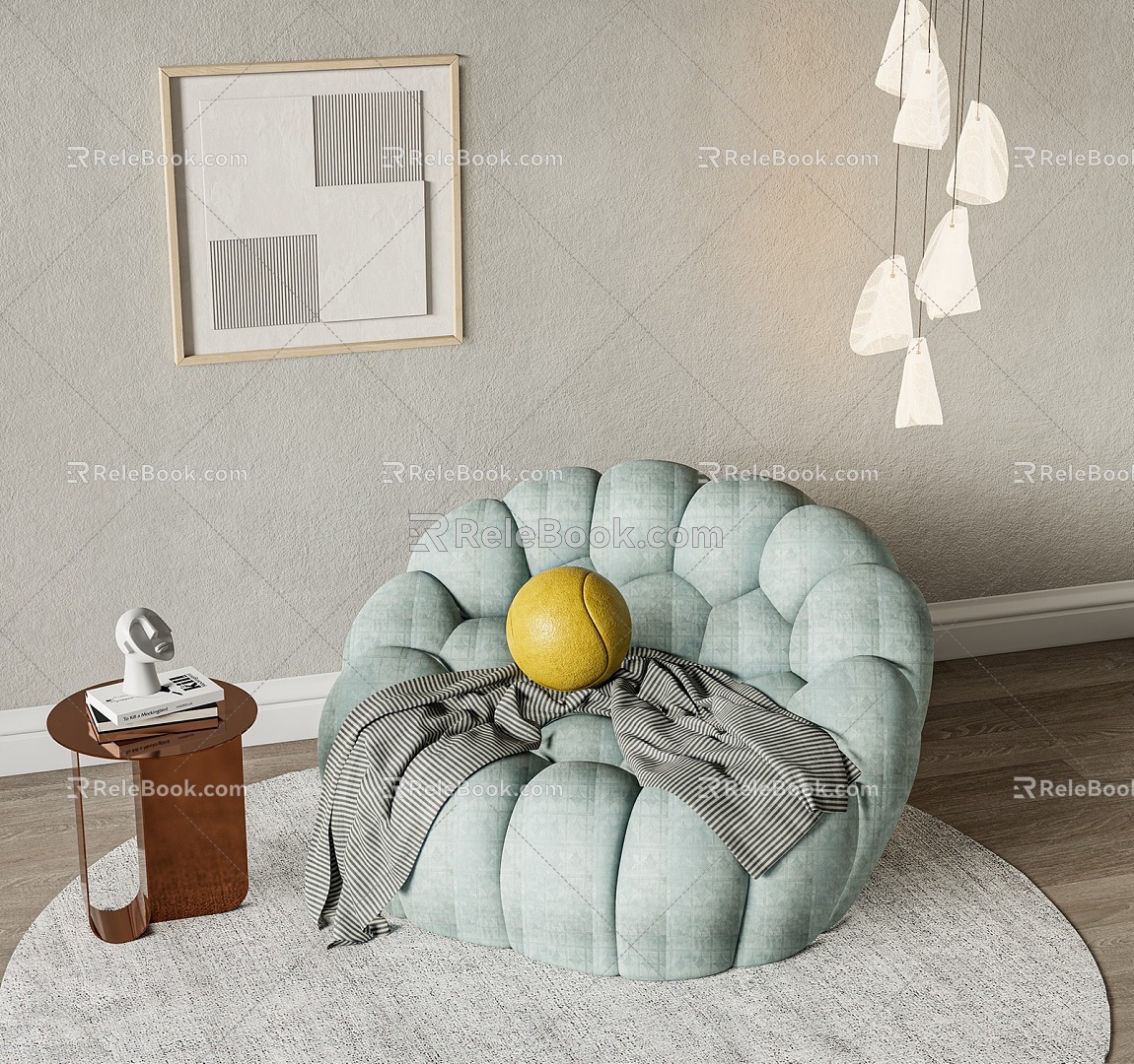 Modern Bubble Sofa Single Sofa Artistic Sayings 3d model