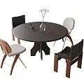 Modern Dining Table and Chair Round Dining Table Dining Chair Single Chair 3d model