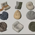 Different Styles And Colors Of Soft Fabric Bean Bag Chairs For Living Room Decor