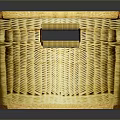 Handwoven Wicker Storage Basket With Wooden Frame And Side Handles For Household Use