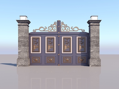 Villa Gate Villa Gate Courtyard Gate Wall Gate 3d model