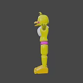 Colorful 3D Cartoon Character With Green Eyes Pink Outfit And Outstretched Arms