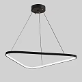 Modern Irregular Shape Chandelier With Black Frame White Light Suspended By Thin Wires 3d model